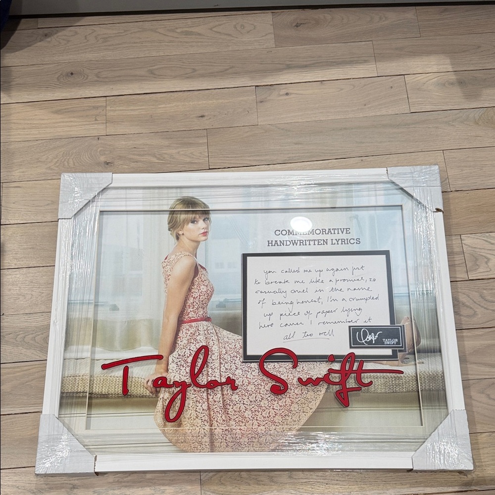 Taylor Swift White Frame with Red Signature
